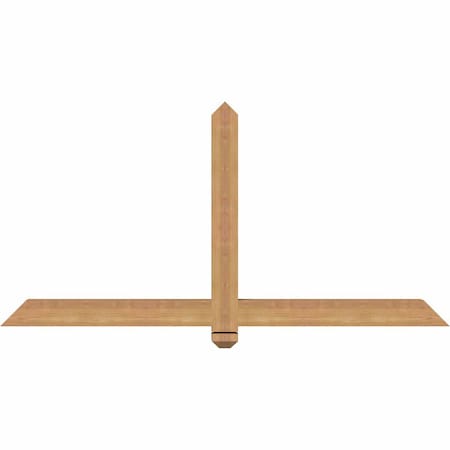 Ekena Millwork Eugene Smooth Timber Gable Bracket, Western Red Cedar, 60"W x 30"H x 3 1/2"D x 3 1/2"F, 12/12 Pitch GBW060X30X0404EUG00SWR